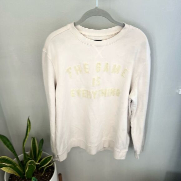 TACKMA THE GAME IS EVERYTHING CREW SWEATSHIRT, OFF WHITE, MEDIUM, UNISEX, NWOT‎ - Picture 4 of 11
